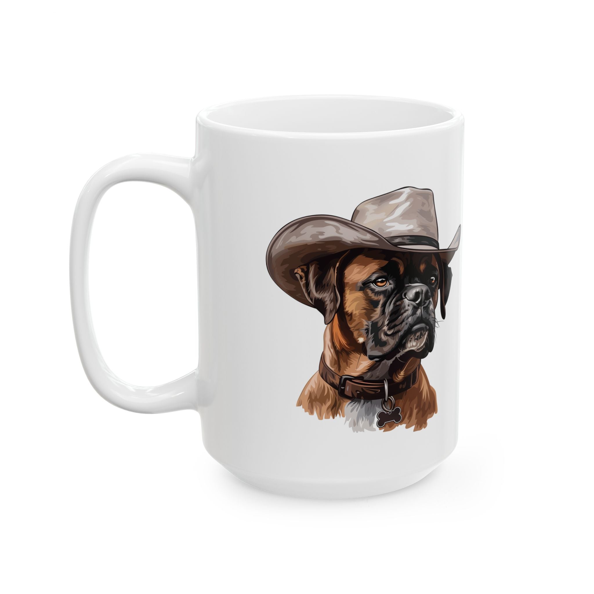 Western Themed Boxer Mug, Cute Dog Mug, Mug For Boxer Lovers, (11oz, 15oz), Dog Coffee Mug, Boxer Gift, Boxer Dog Gift