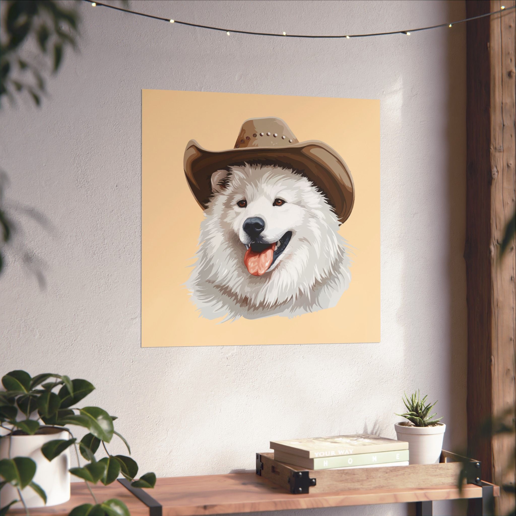 Western Themed Samoyed Poster, Samoyed Poster, Samoyed Matte Vertical Posters, Samoyed Lover, Samoyed Dad, Samoyed Mom