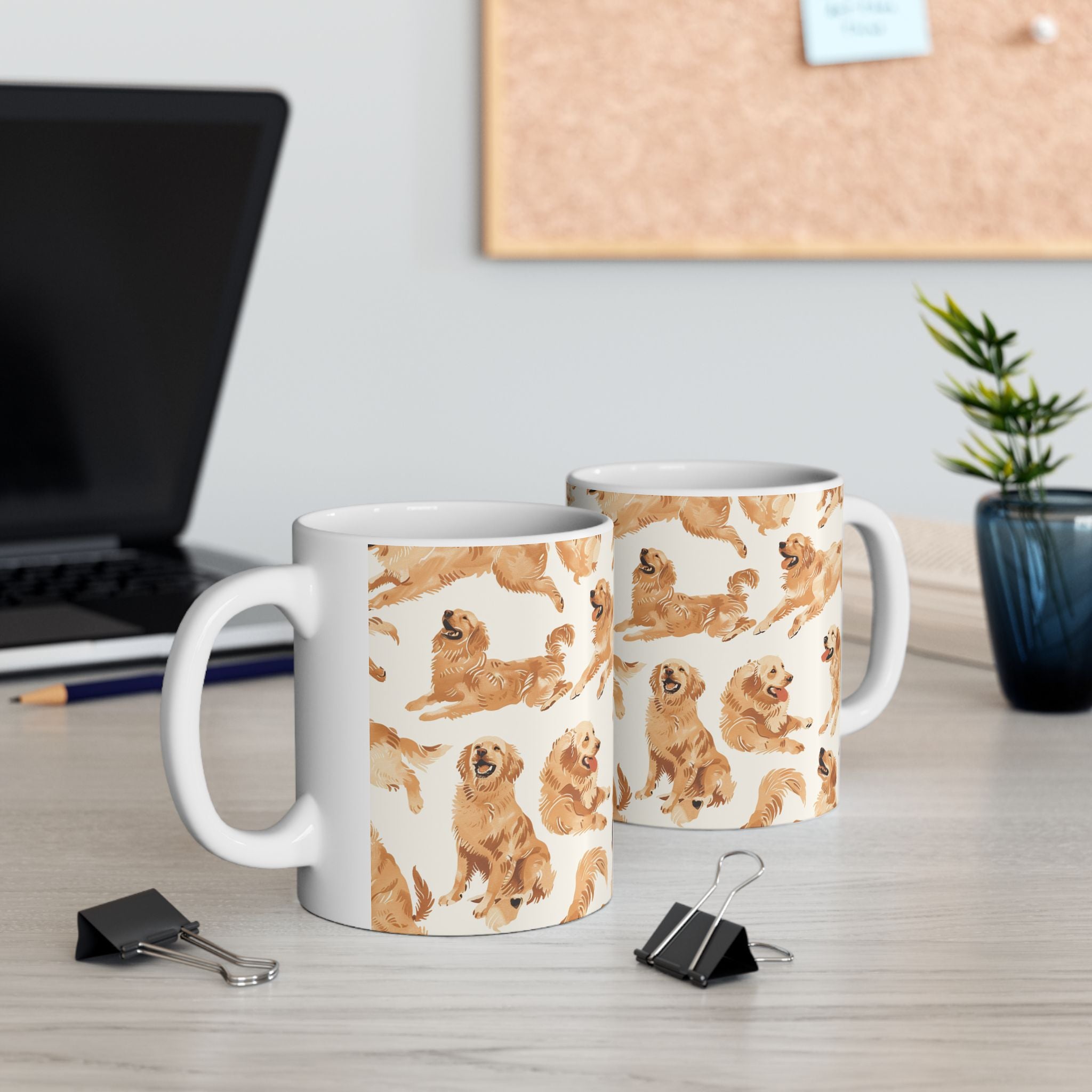Golden Retriever Print Ceramic Mug