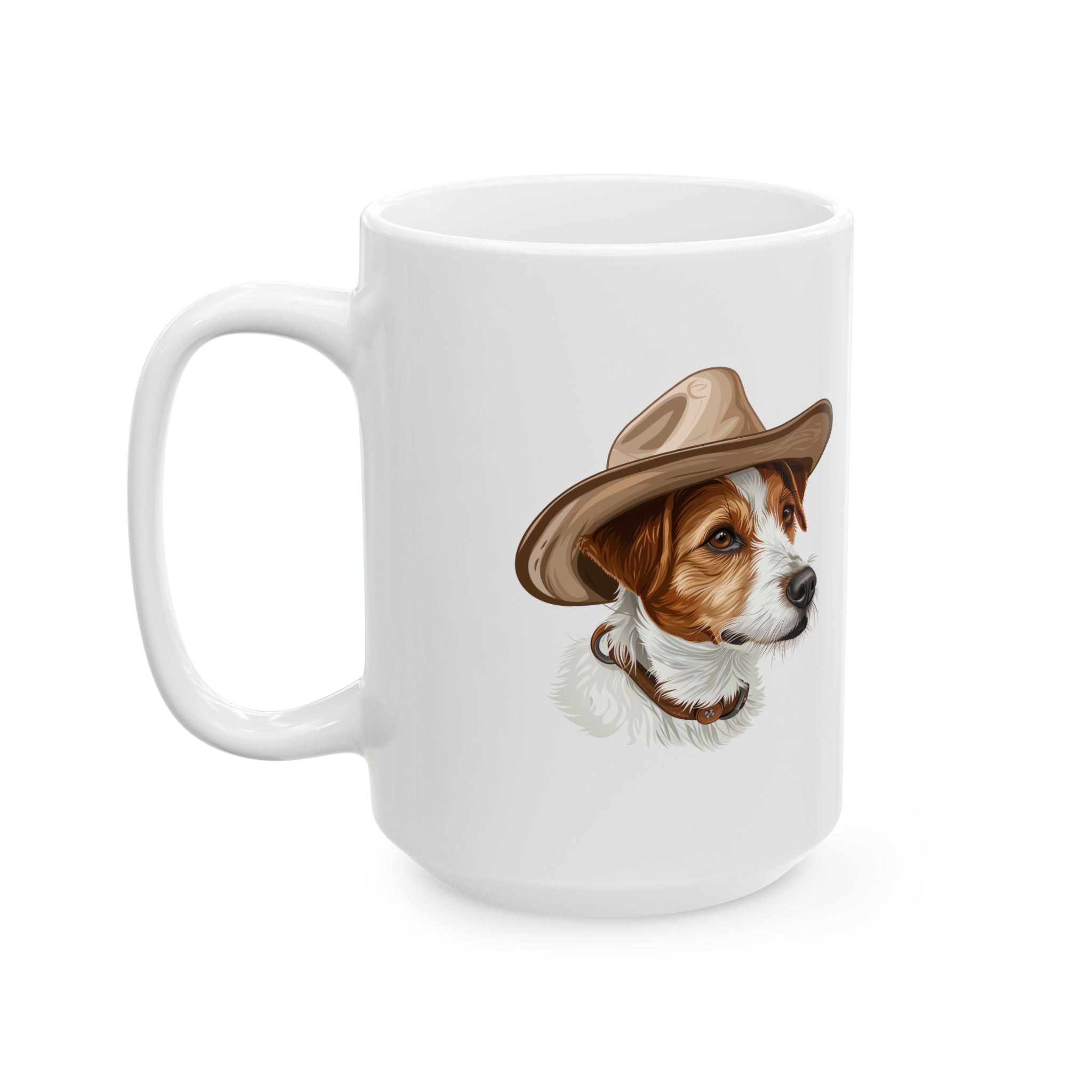 Western Themed Jack Russell Terrier Mug, Cute Dog Mug, Mug For St. Bernard Lovers, (11oz, 15oz), Dog Coffee Mug, Jack Russell Terrier Gift