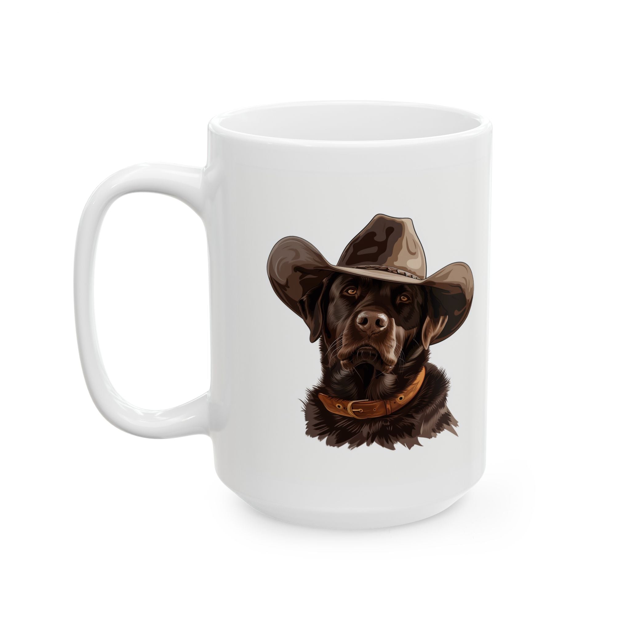 Western Themed Chocolate Lab Mug, Cute Dog Mug, Mug For Chocolate Lab Lovers, Dog Ceramic Mug, (11oz, 15oz), Dog Coffee Mug, Chocolate Labs