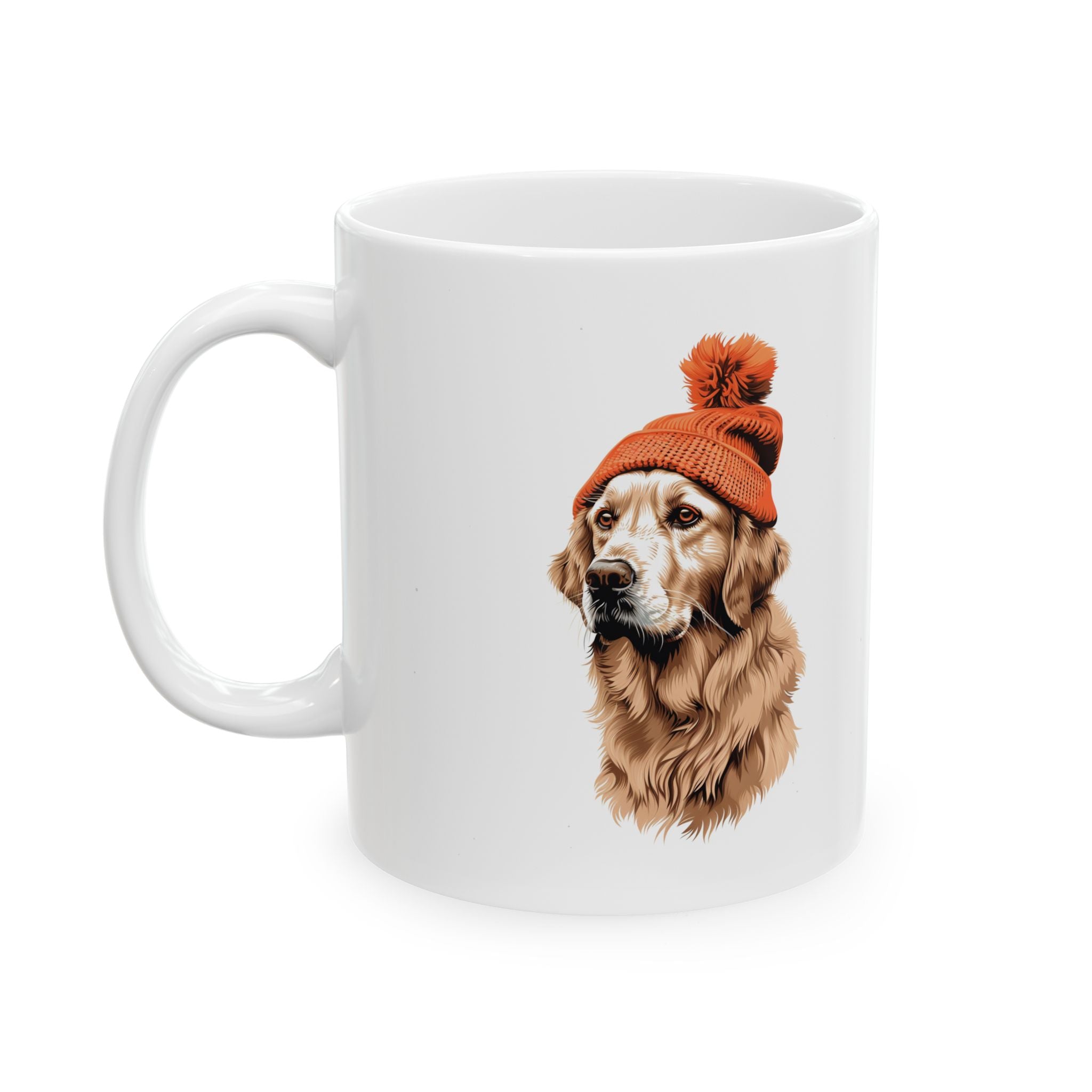 Golden Retriever Beanie Mug, Cute Dog Mug, Mug For Golden Retriever Lovers, Dog Ceramic Mug, (11oz, 15oz), Dog Coffee Mug,