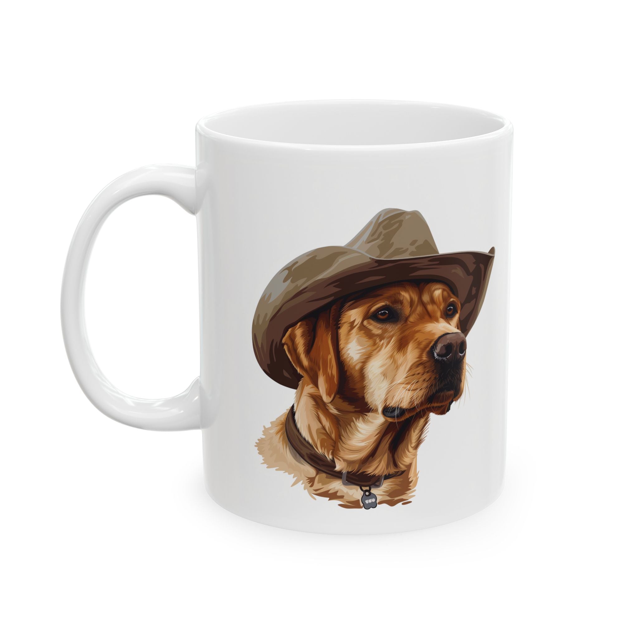 Western Themed Yellow Lab Mug, Cute Dog Mug, Mug For Yellow Labrador Lovers, Dog Ceramic Mug, (11oz, 15oz), Dog Coffee Mug,