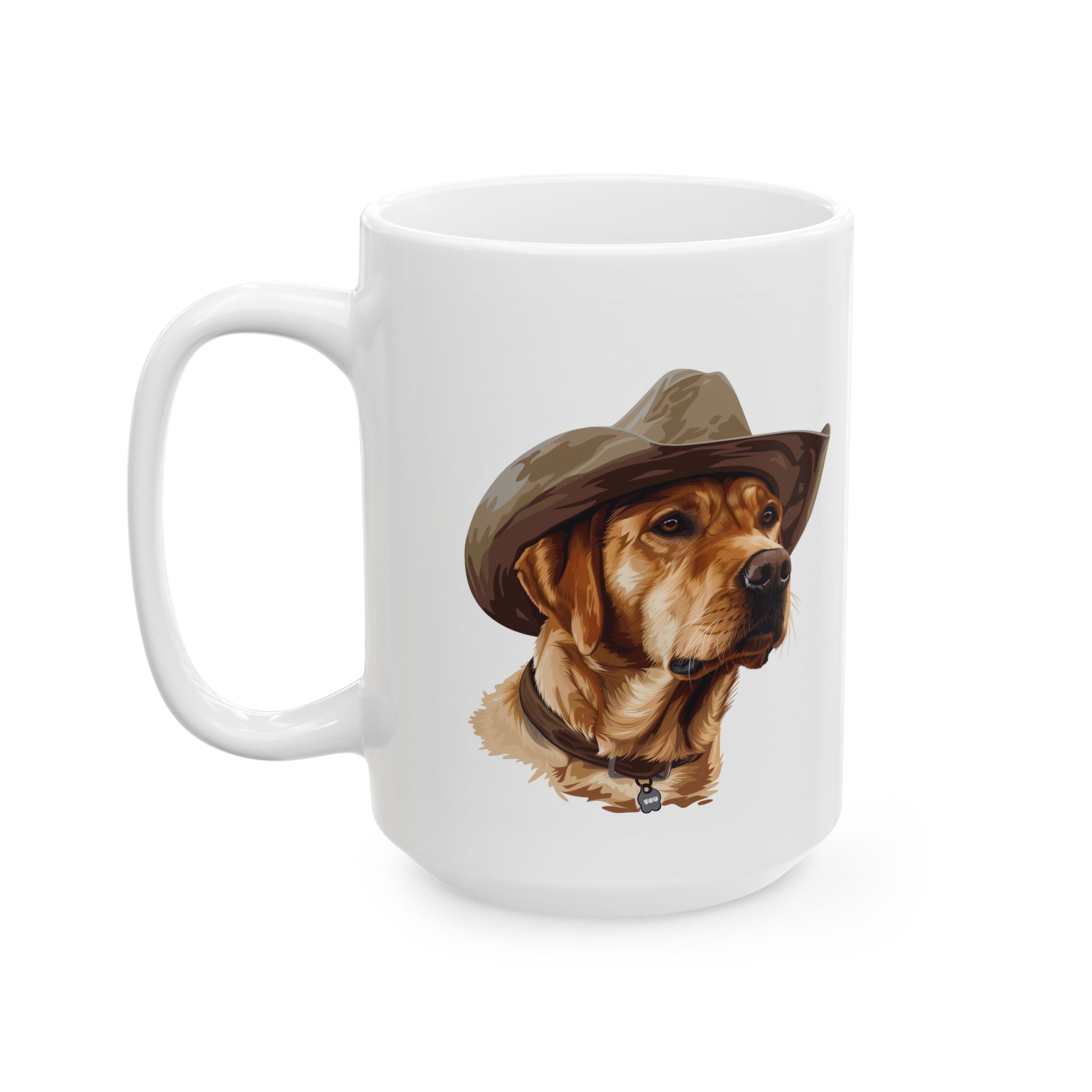 Western Themed Yellow Lab Mug, Cute Dog Mug, Mug For Yellow Labrador Lovers, Dog Ceramic Mug, (11oz, 15oz), Dog Coffee Mug,