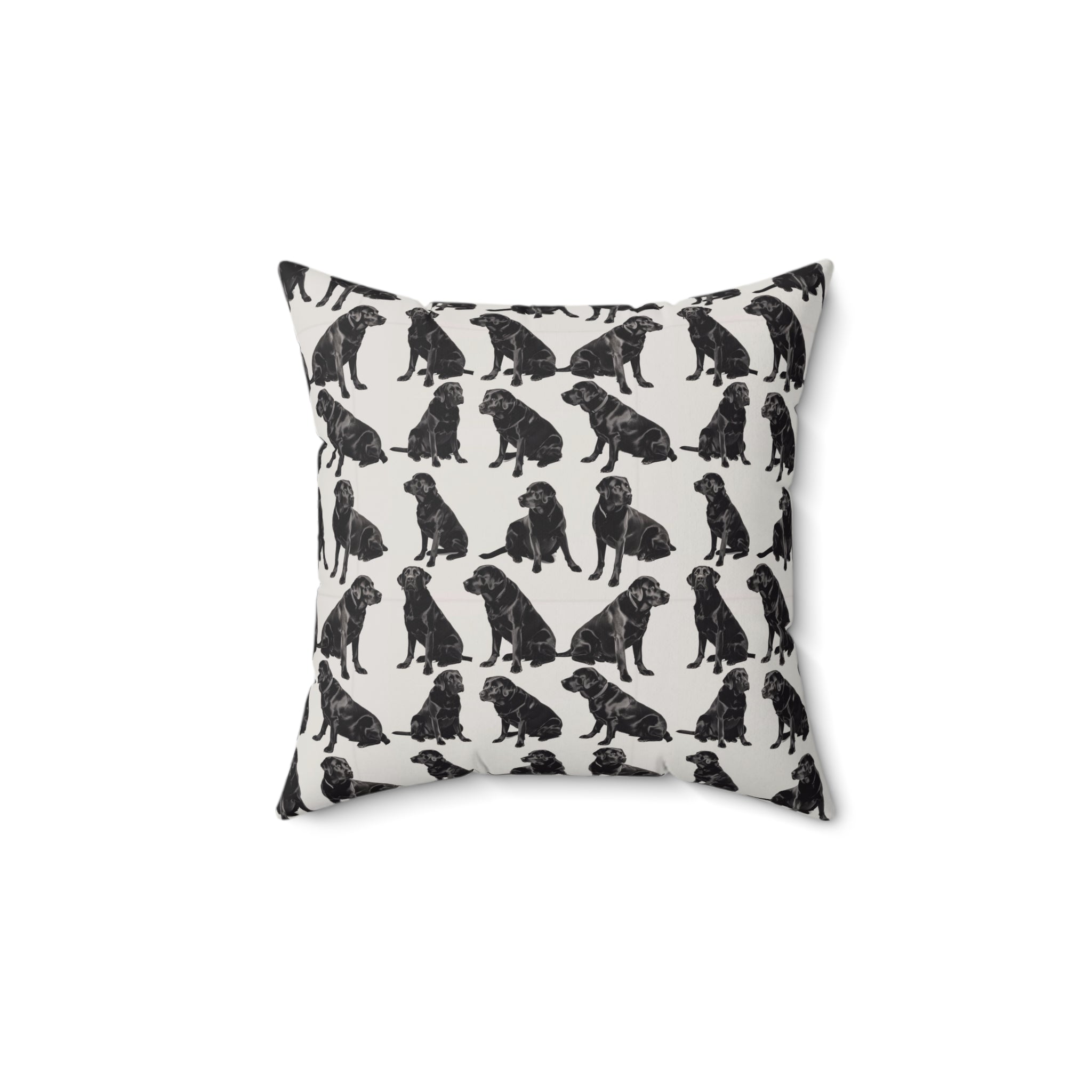 Black Labrador Print Spun Polyester Square Pillow