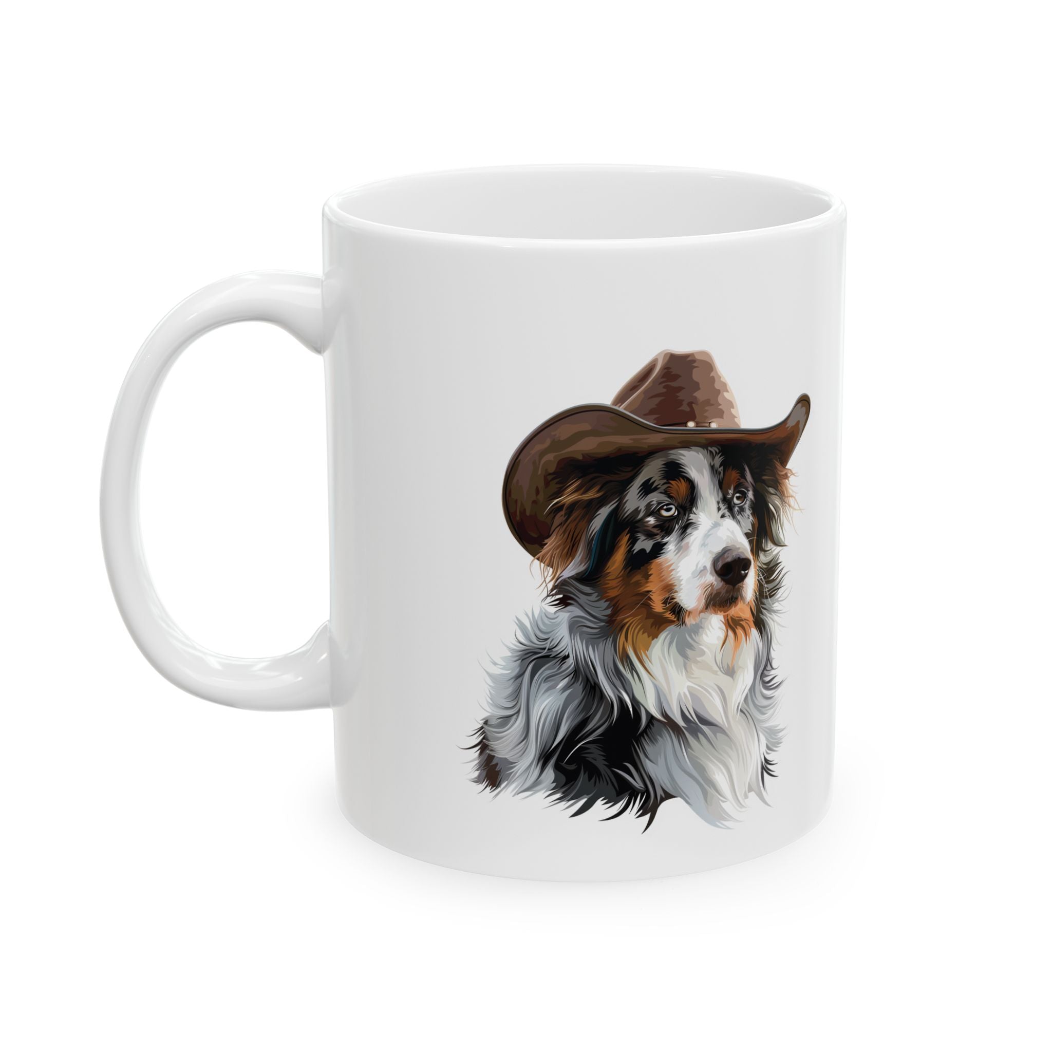 Western Themed Australian Shepherd Mug, Cute Dog Mug, Mug For Australian Shepherd Lover, 11oz 15oz, Dog Coffee Mug, Australian Shepherd Gift