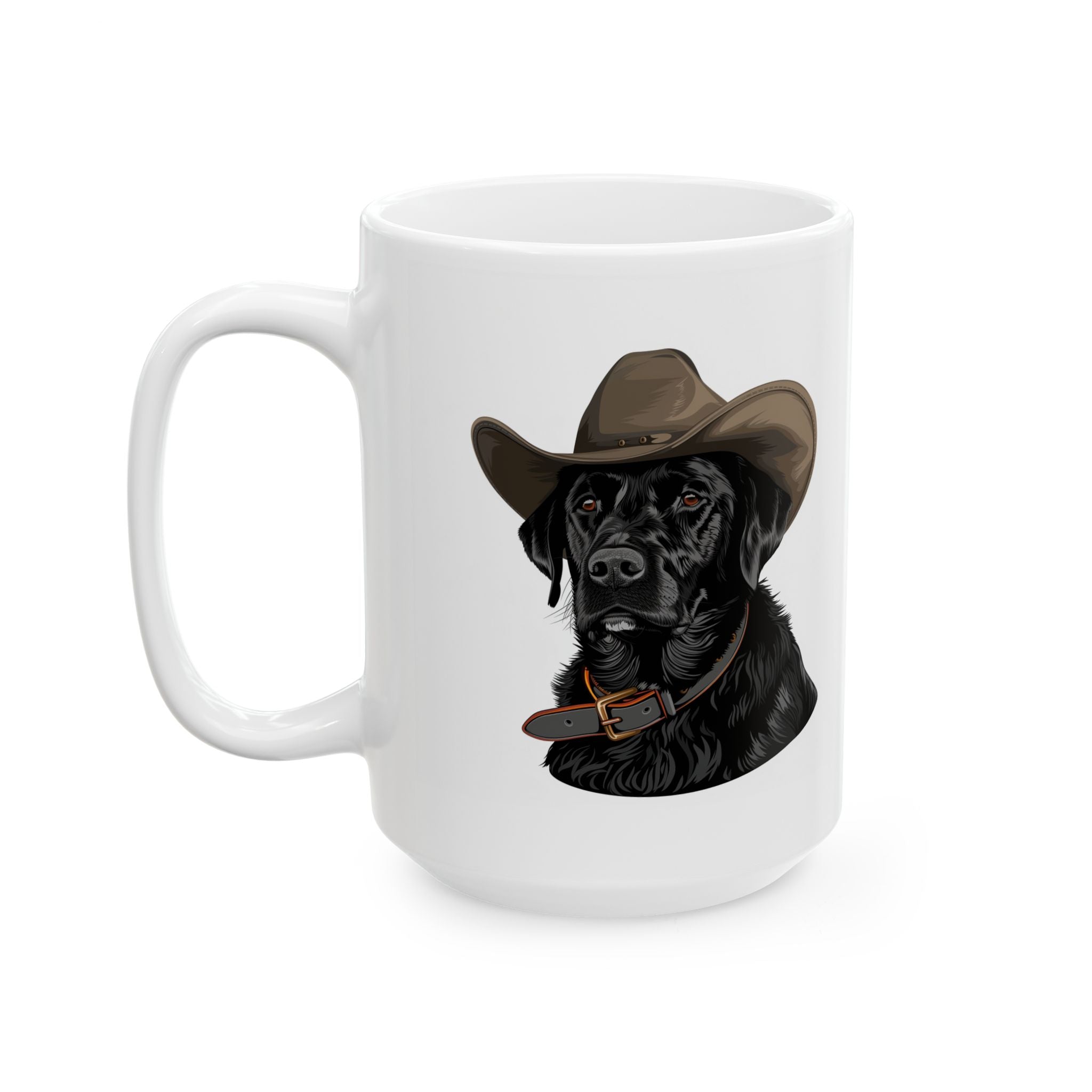 Western Themed Black Lab Mug, Cute Dog Mug, Mug For Black Lab Lovers, Dog Ceramic Mug, (11oz, 15oz), Dog Coffee Mug, Black Lab Gift